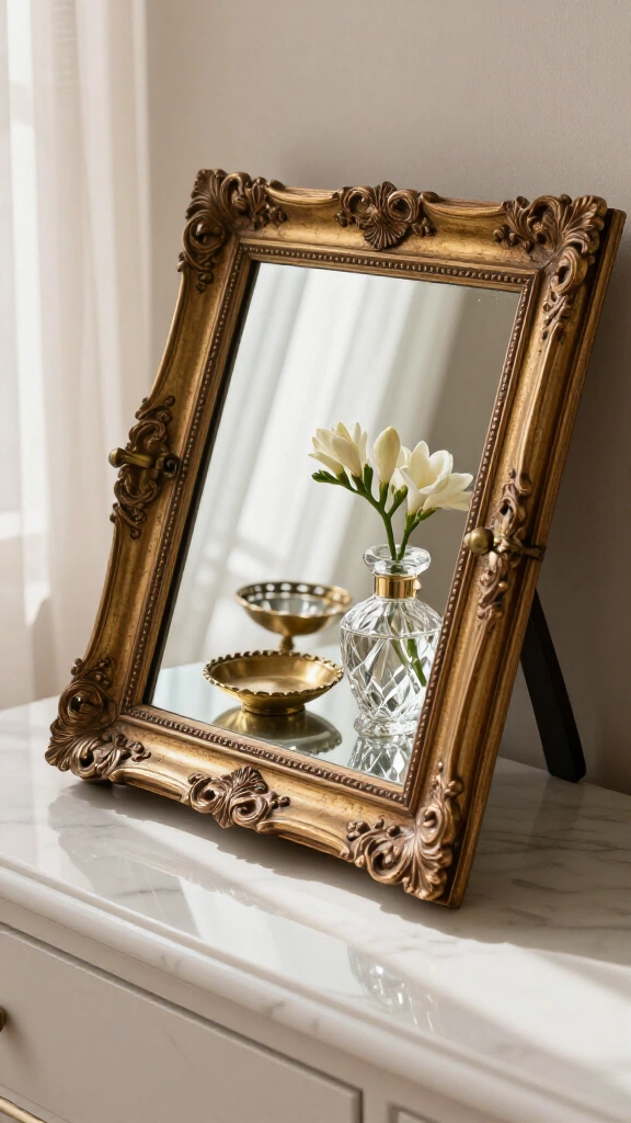 Vintage Mirror Serving Tray