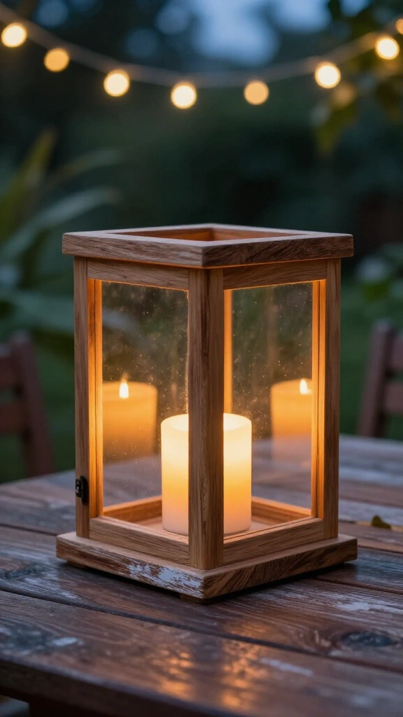DIY Picture Frame Lantern