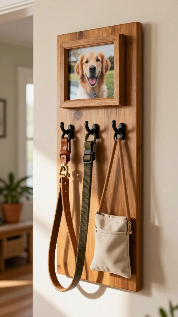 DIY Framed Pet Leash Station