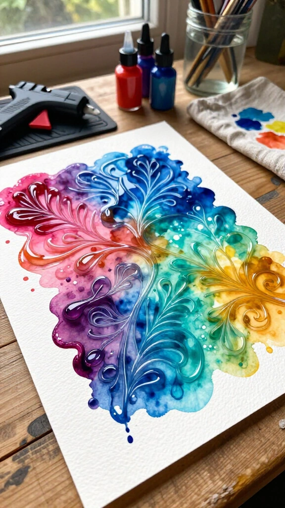 Glue-Resist Tie-Dye Canvas