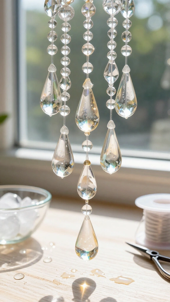 Hanging Hot Glue Chandelier Accents