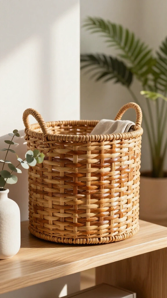 Woven Newspaper Storage Baskets