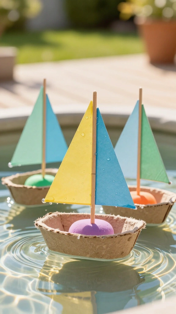 Floating sailboats