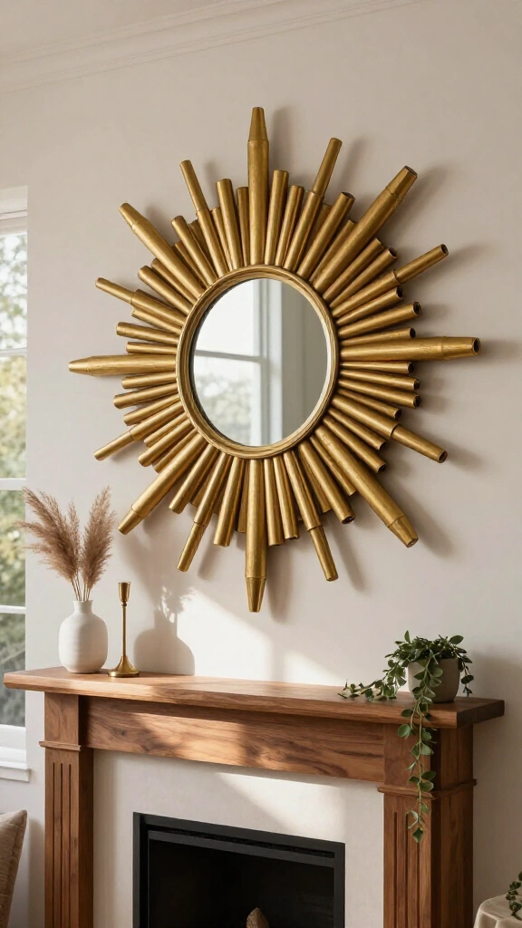 Rolled Paper Starburst Mirror Frame