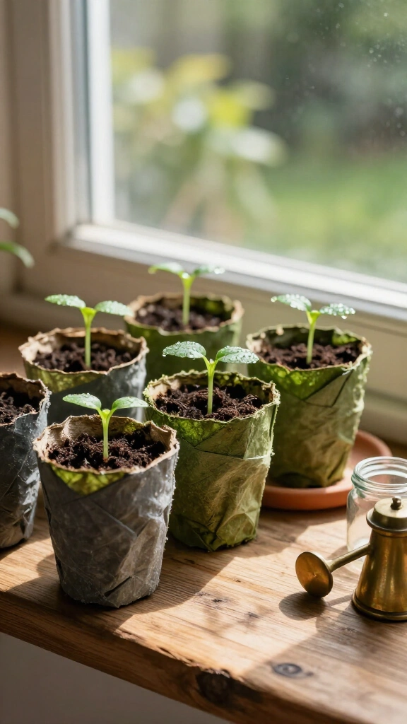 Botanical Newspaper Seedling Pots