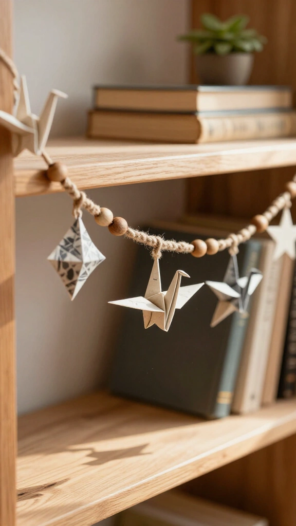 Newspaper Origami Garland