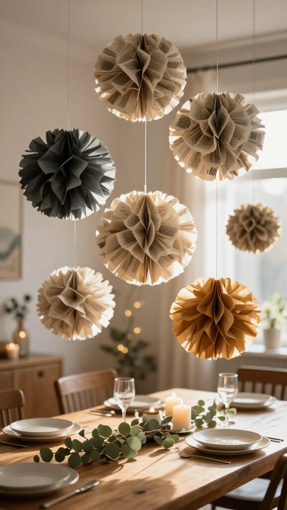 Festive Paper Pom-Poms