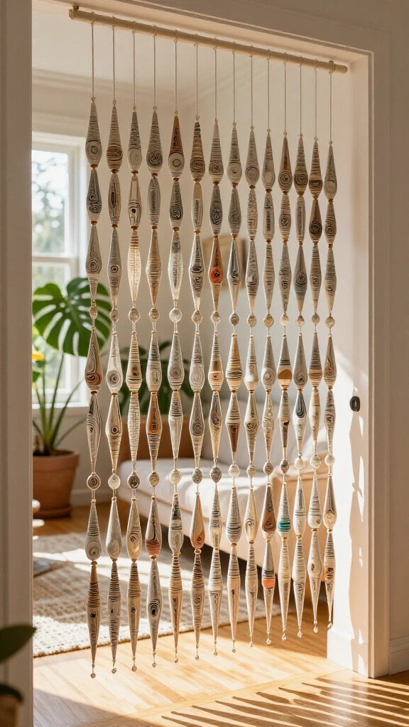 Upcycled Paper Bead Curtains