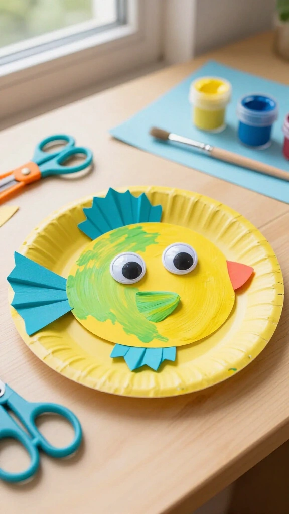 Paper Plate Pufferfish