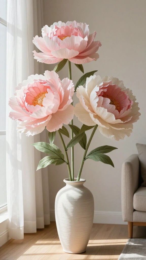 Giant Crepe Paper Peonies