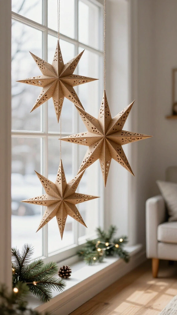 Modern Paper Bag Star Sculptures