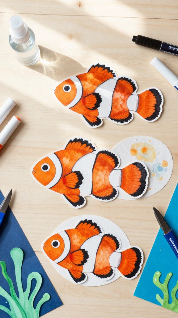 Coffee Filter Watercolor Clownfish