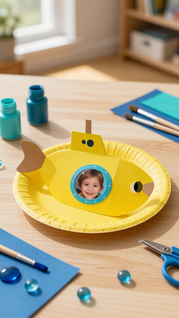 Paper Plate Submarine with Peek-a-boo Window