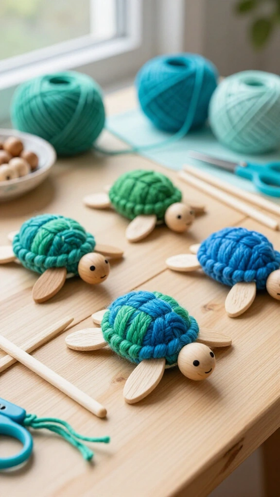 Yarn-Wrapped Sea Turtles