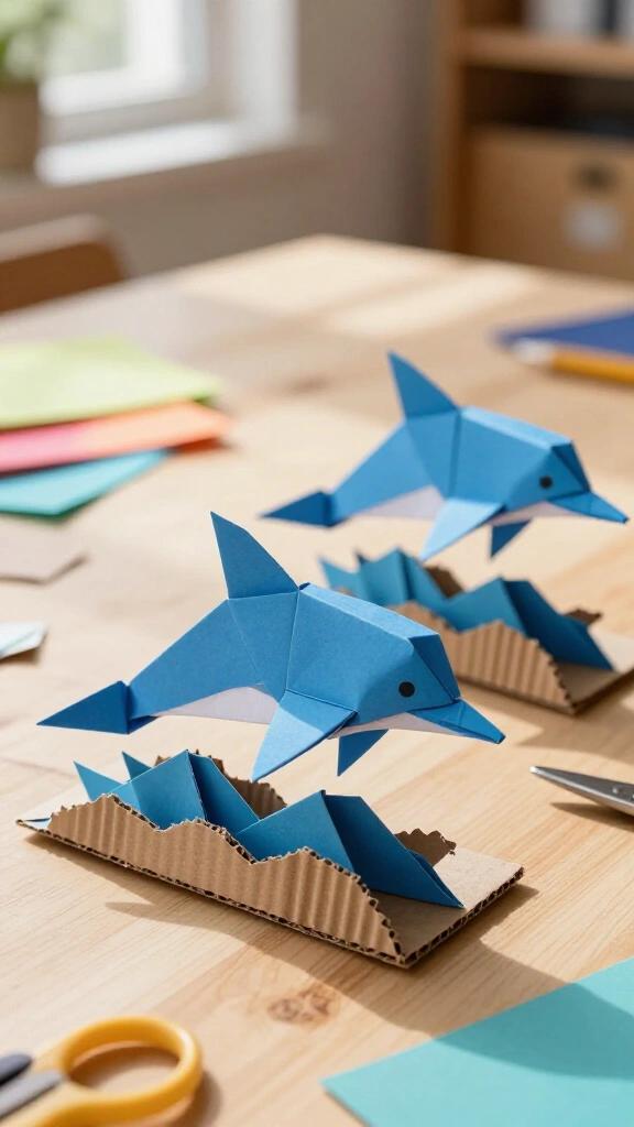 Origami Jumping Dolphins