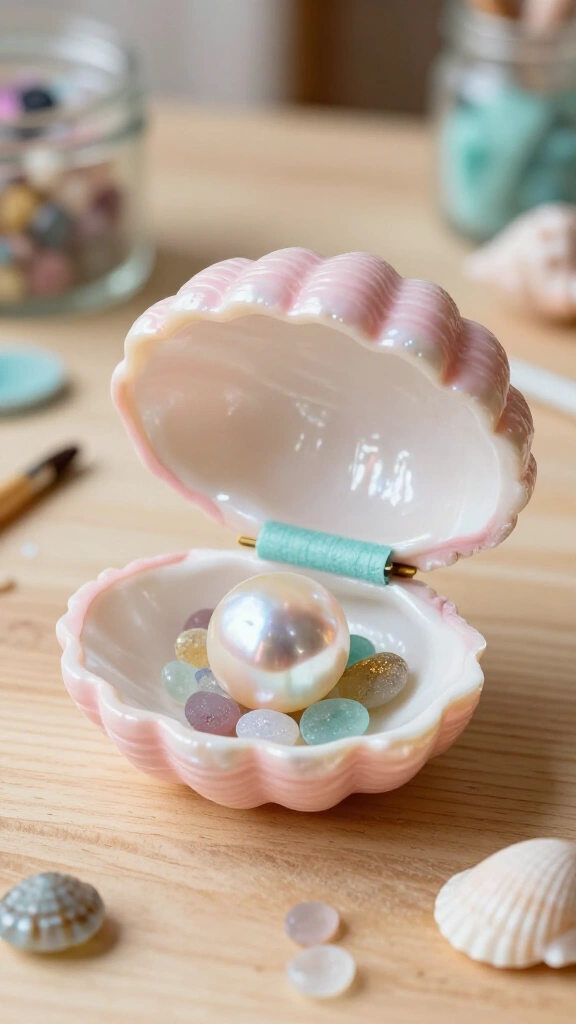 Clam Shell Pearl Keepsake Box