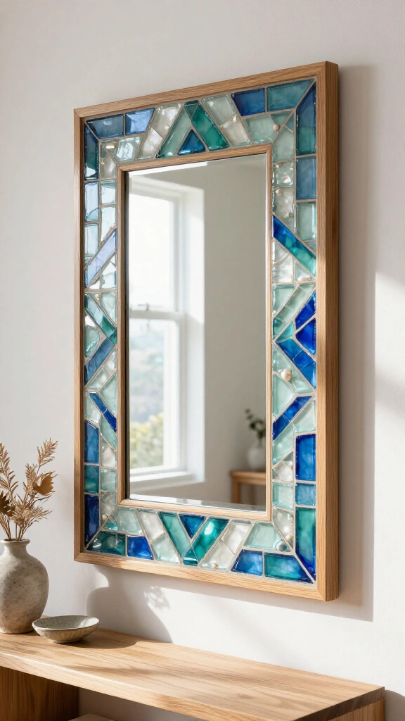 Mosaic glass tile mirror