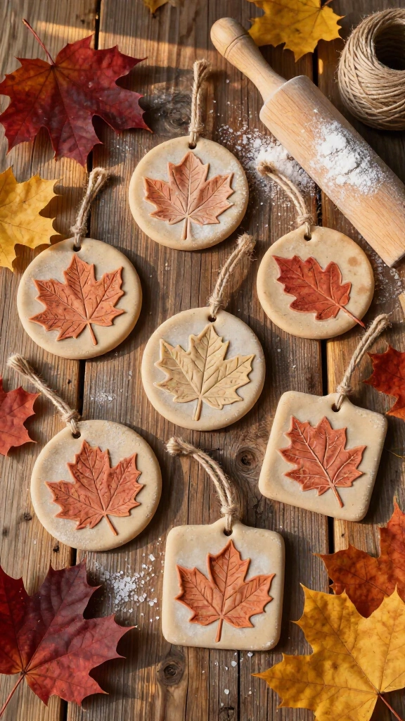 Salt Dough Leaf Ornaments