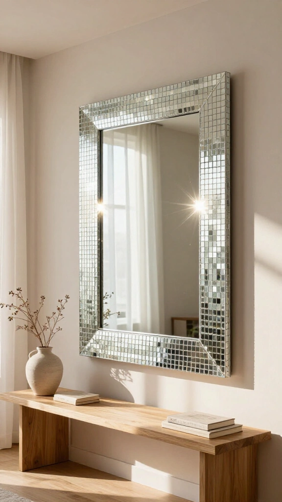 Disco tile mirror frame