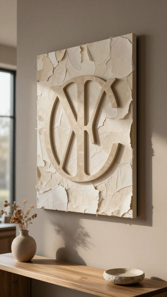 Monogram typography wall plaque