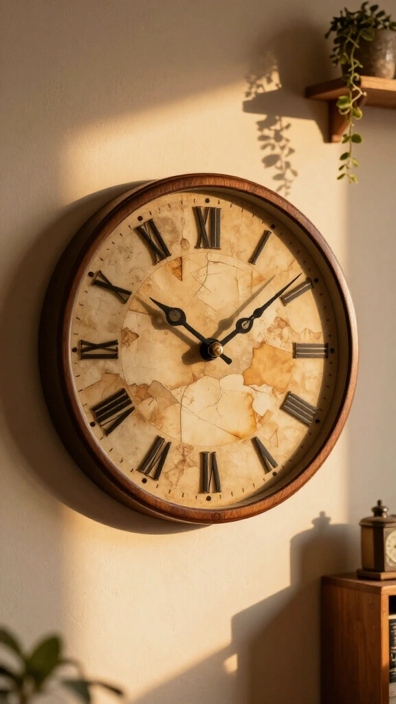Vintage newspaper clock face