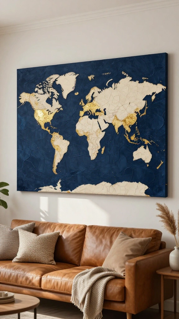 Decoupage newspaper world map