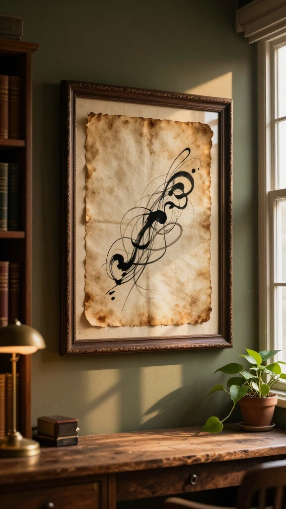 Antique-stained newspaper quote art