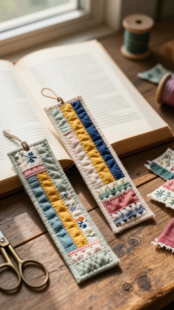 Quilted Fabric Bookmarks