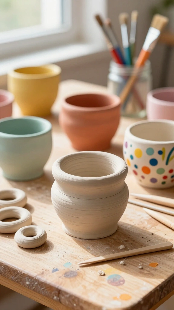 Air-Dry Clay Coil Pots