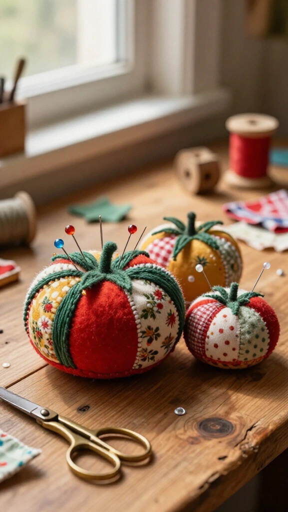 Scrappy Tomato Pin Cushions