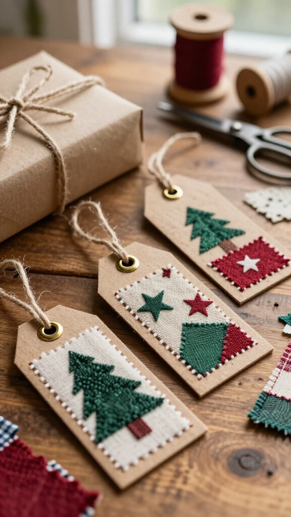 Stitched Fabric Gift Tags