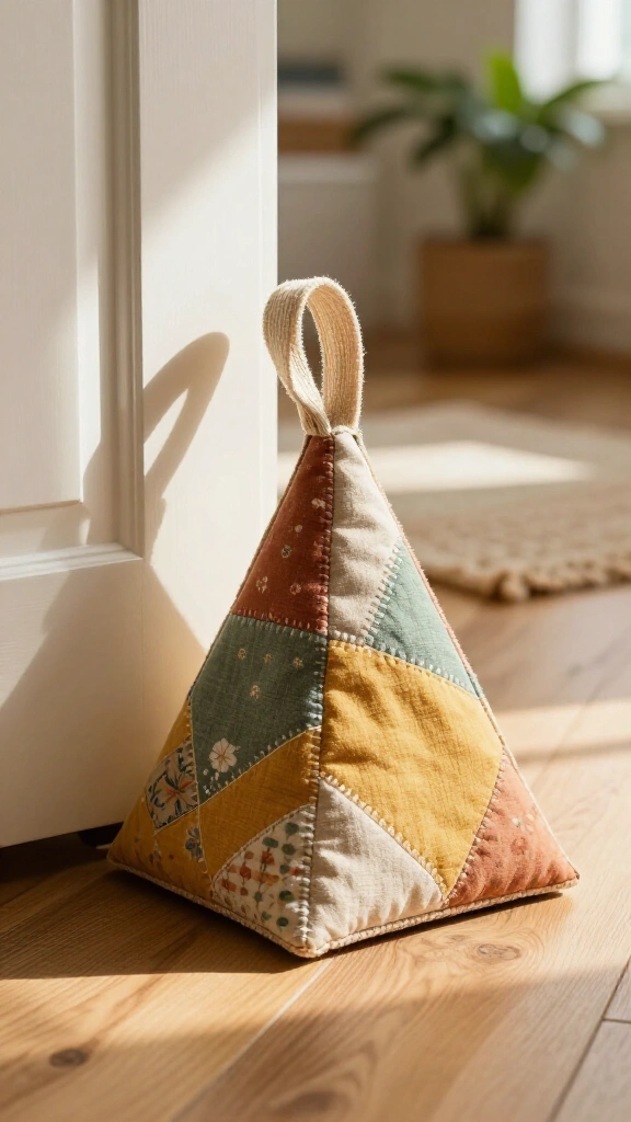 Geometric Fabric Pyramid Doorstops