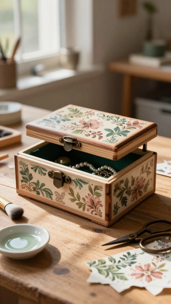 Decoupage Wooden Keepsake Boxes