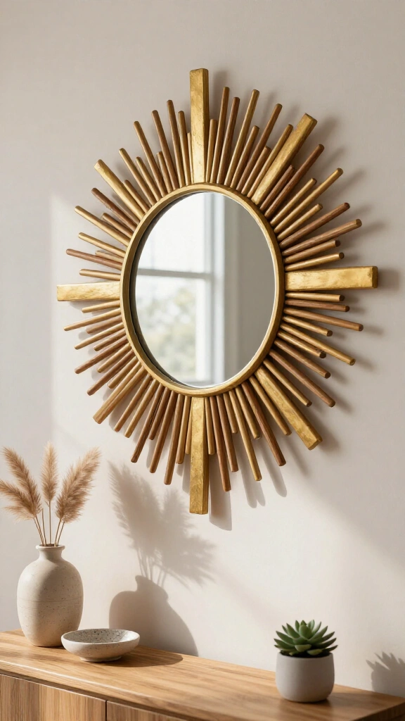 Modern Sunburst Wall Mirror