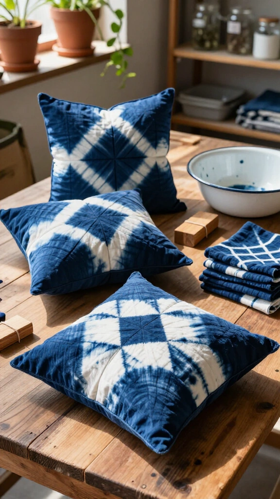 Shibori Indigo Tie-Dye Pillowcases