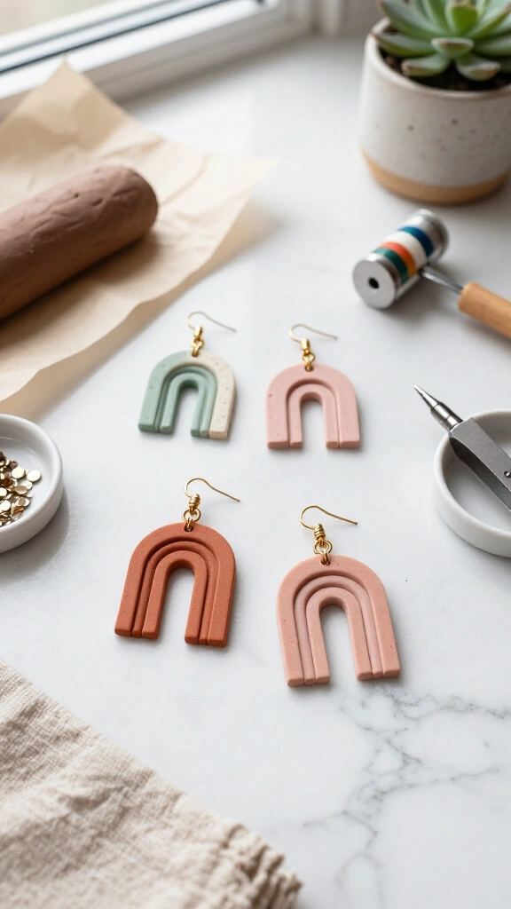 Polymer Clay Statement Earrings