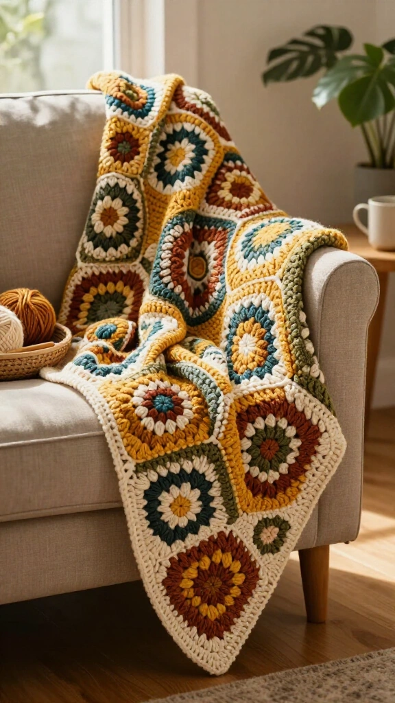 Classic Granny Square Throw