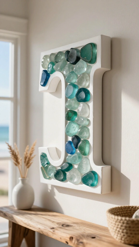 Sea Glass Monogram Wall Plaque