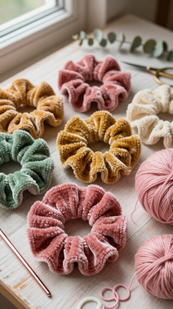 Velvet Yarn Hair Scrunchies