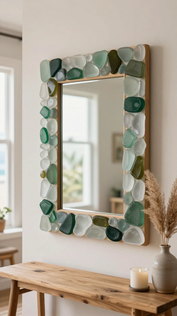 Sea Glass Mirror Frame
