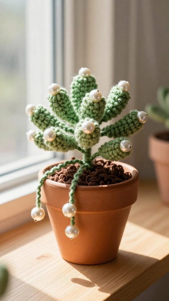 Faux Potted String-of-Pearls