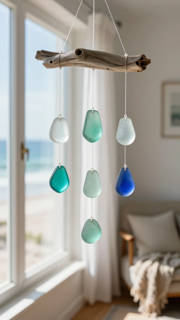 Sea Glass & Driftwood Mobile