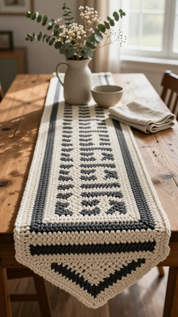 Farmhouse Striped Table Runner