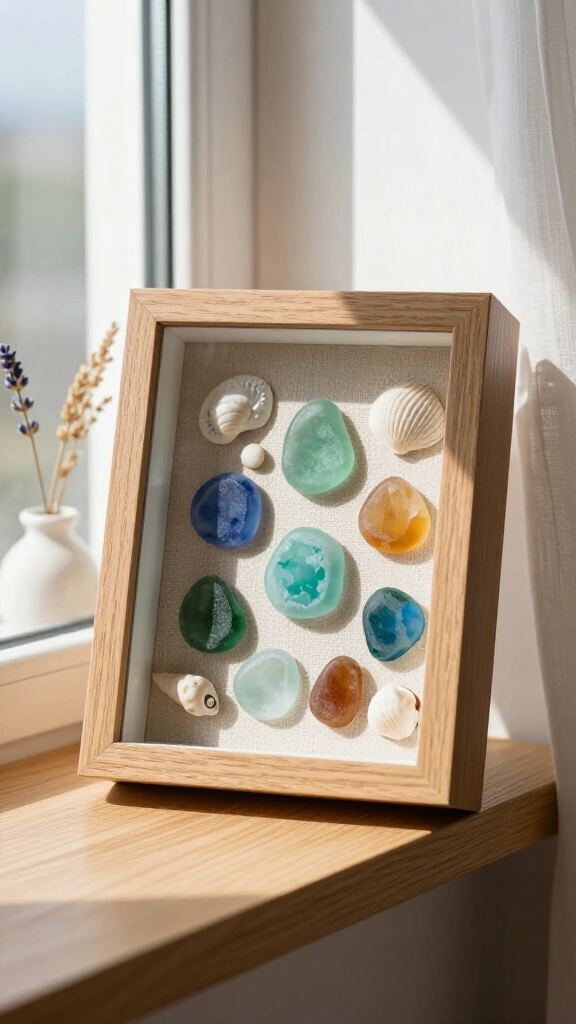 Sea Glass Shadow Box Keepsake