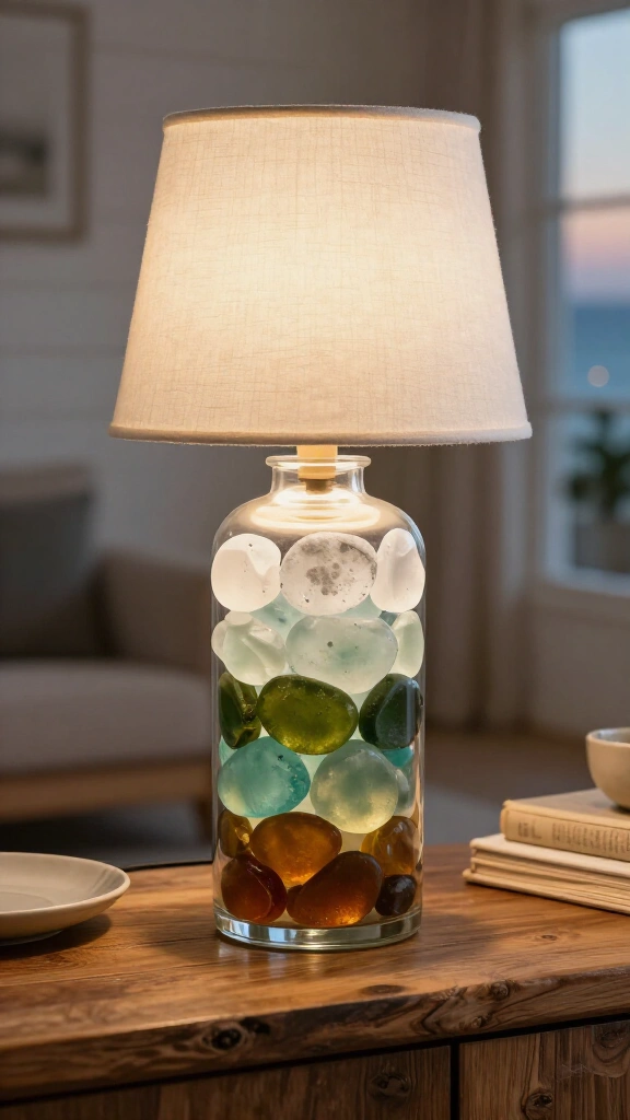 Sea Glass Table Lamp Base Filler