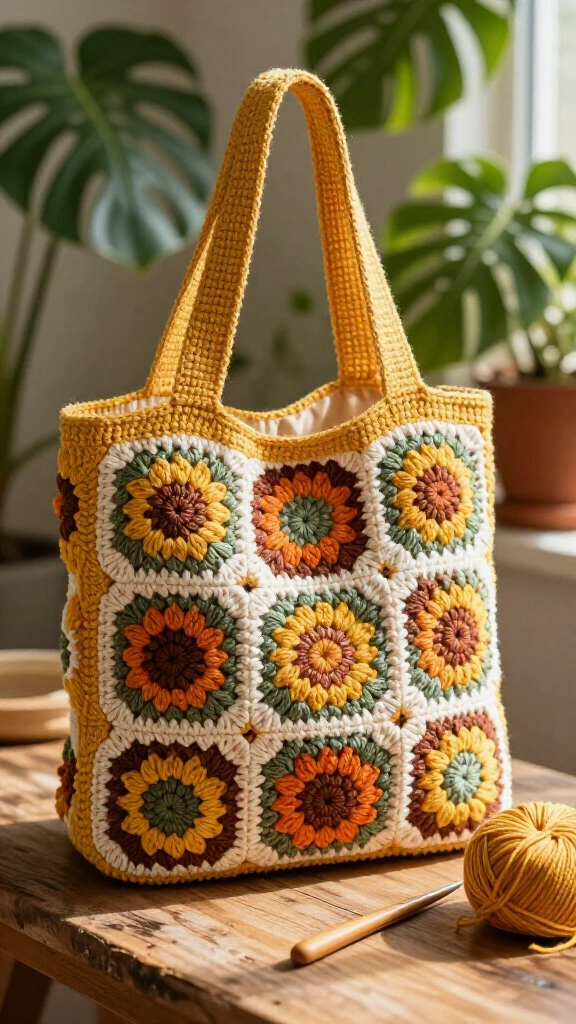 Retro Sunburst Tote Bag