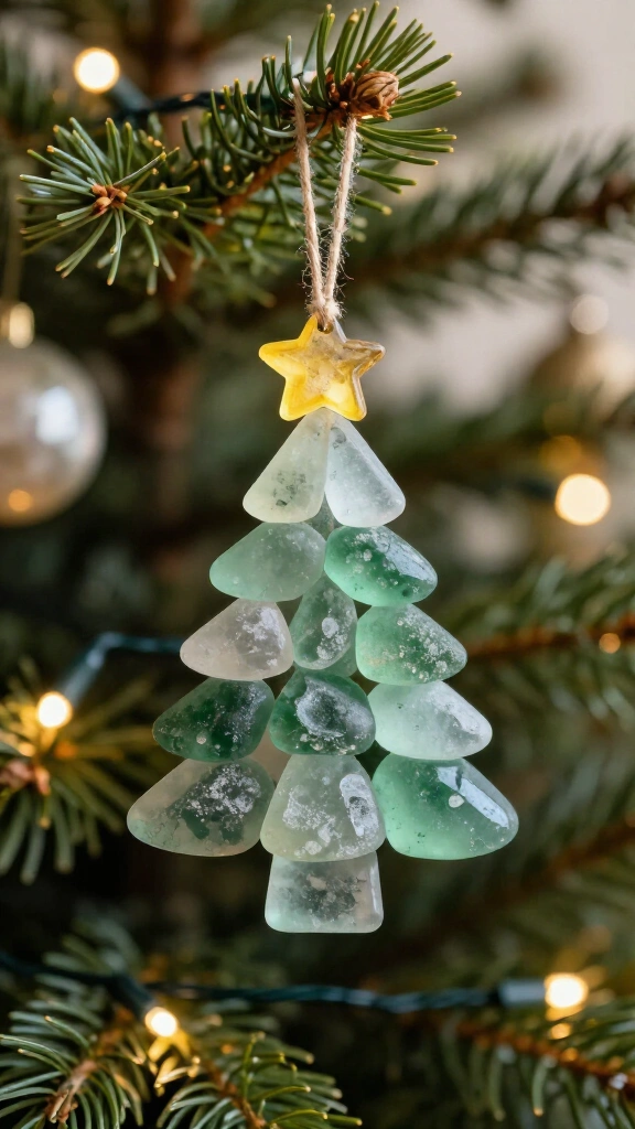 Sea Glass Christmas Tree Ornaments