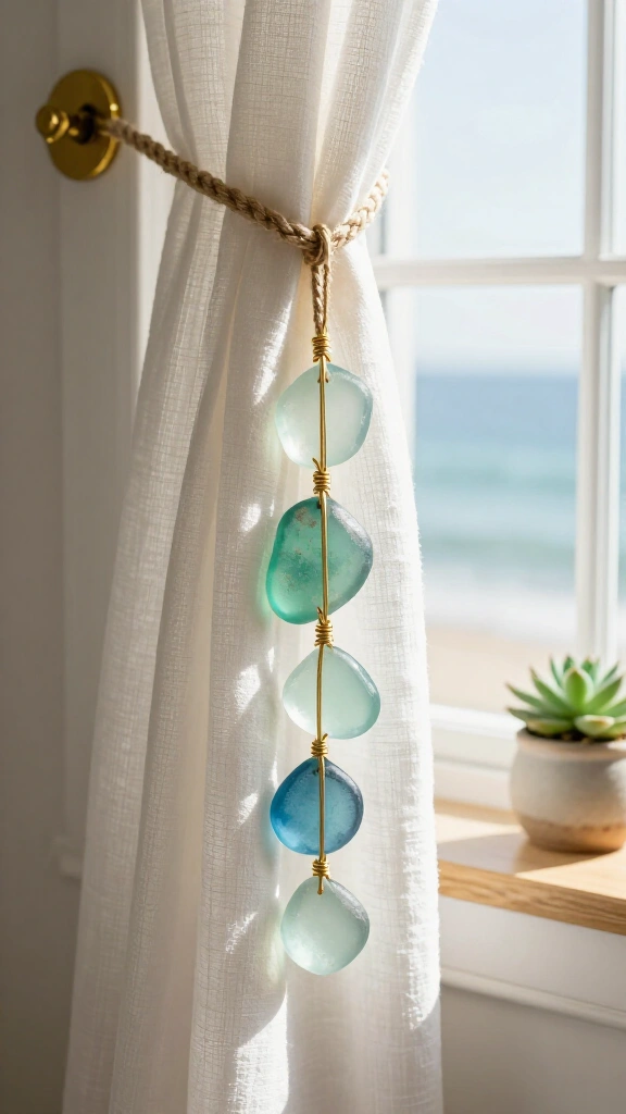 Sea Glass Curtain Tie-Backs