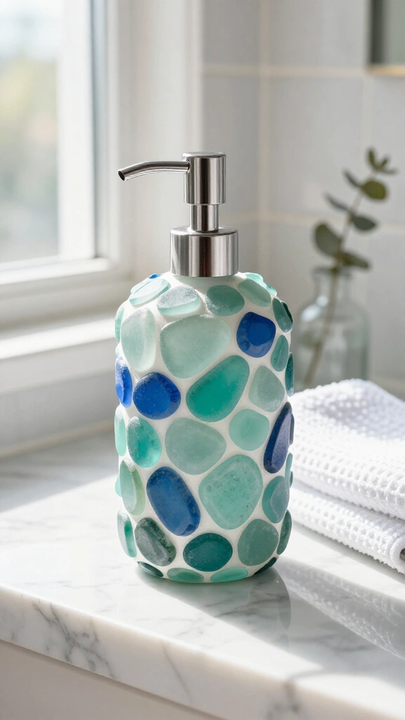 Sea Glass Soap Dispenser Mosaic