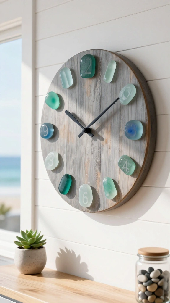 Sea Glass Clock Face